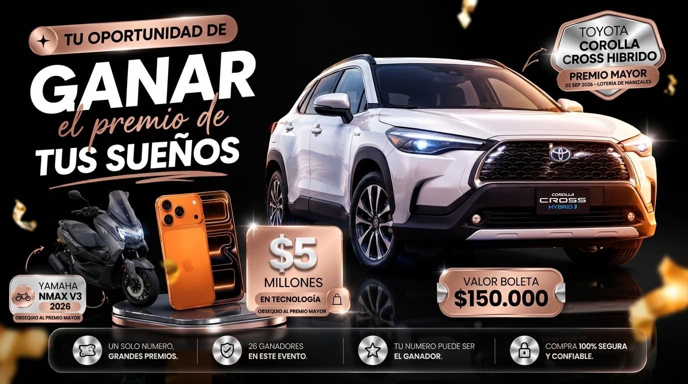 Premio mayor — Toyota Corolla Cross, Yamaha NMax y $5M en tecnología